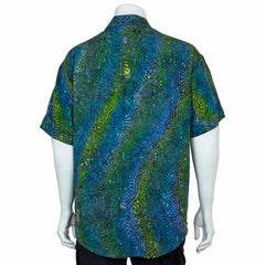 Turn Up Sleeve Shirt - Lagoon Batik-Siesta Crafts
