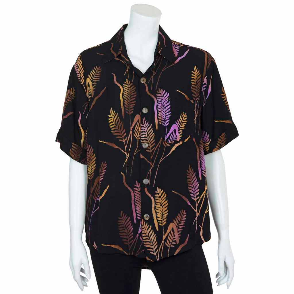 Turn Up Sleeve Shirt - Wheat Batik-Siesta Crafts