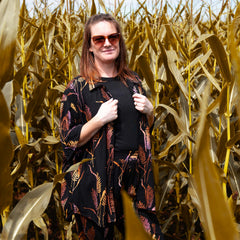 Turn Up Sleeve Shirt - Wheat Batik-Siesta Crafts
