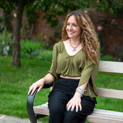 Crinkle Split Sleeve Cropped Top