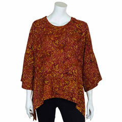 Hanky Hem Smock Top - Autumn Thistle Batik