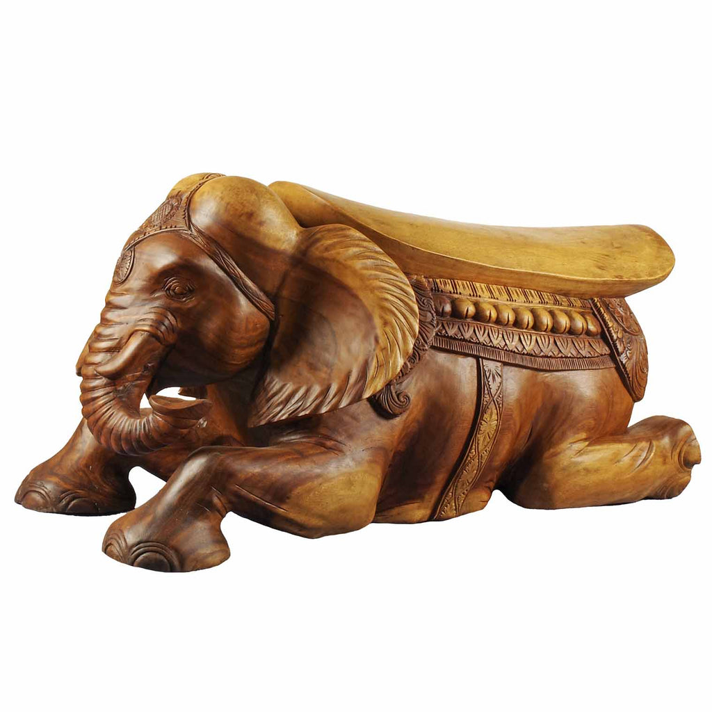 Festival Decorated Elephant Bench - Beads-Siesta Crafts