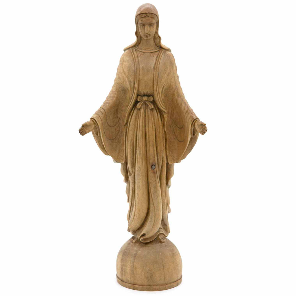 Hand Carved Virgin Mary Statue - Open Hands-Siesta Crafts