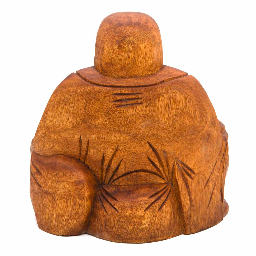 Laughing Buddha Woodcarving 30cm-Siesta Crafts