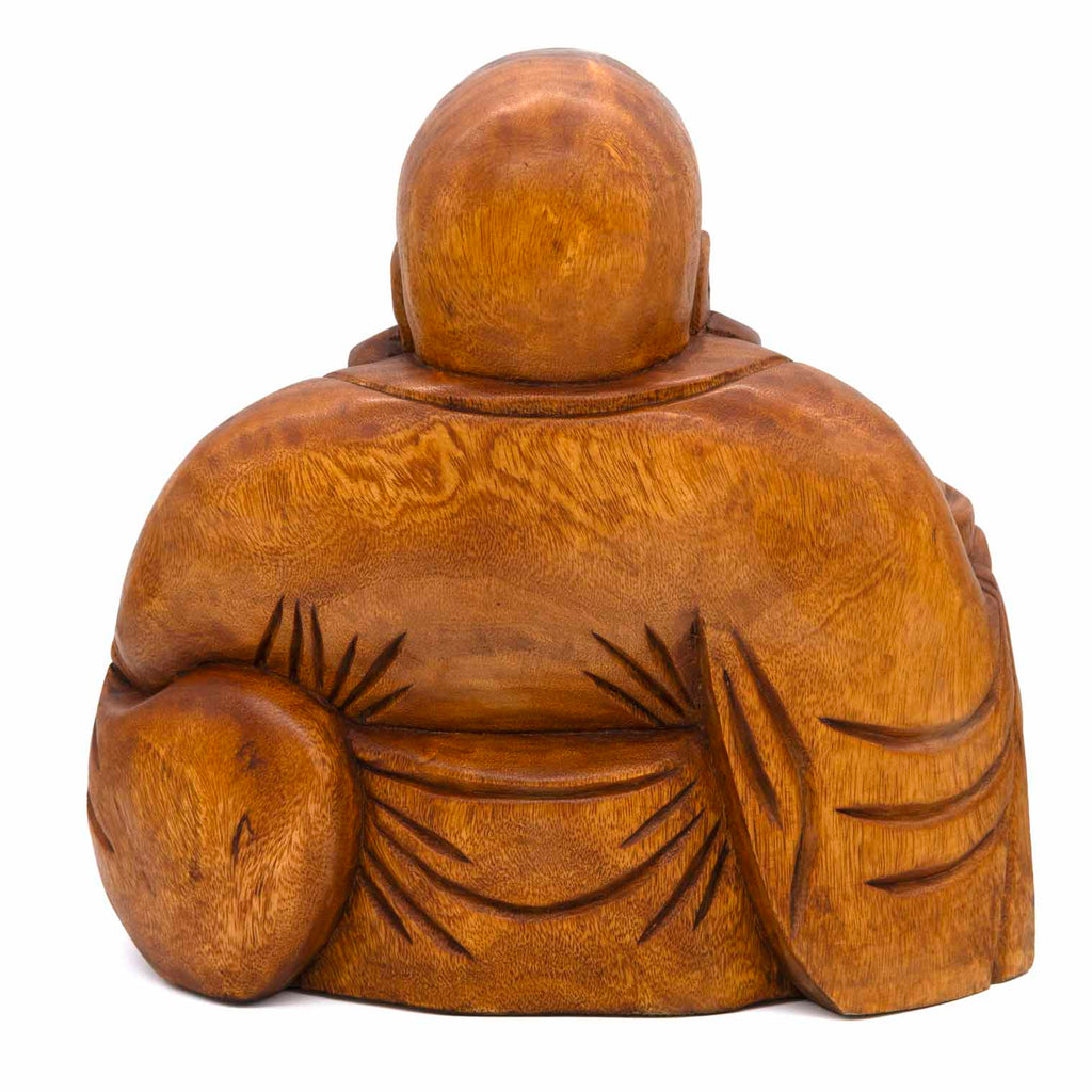 Laughing Buddha Woodcarving 40cm-Siesta Crafts
