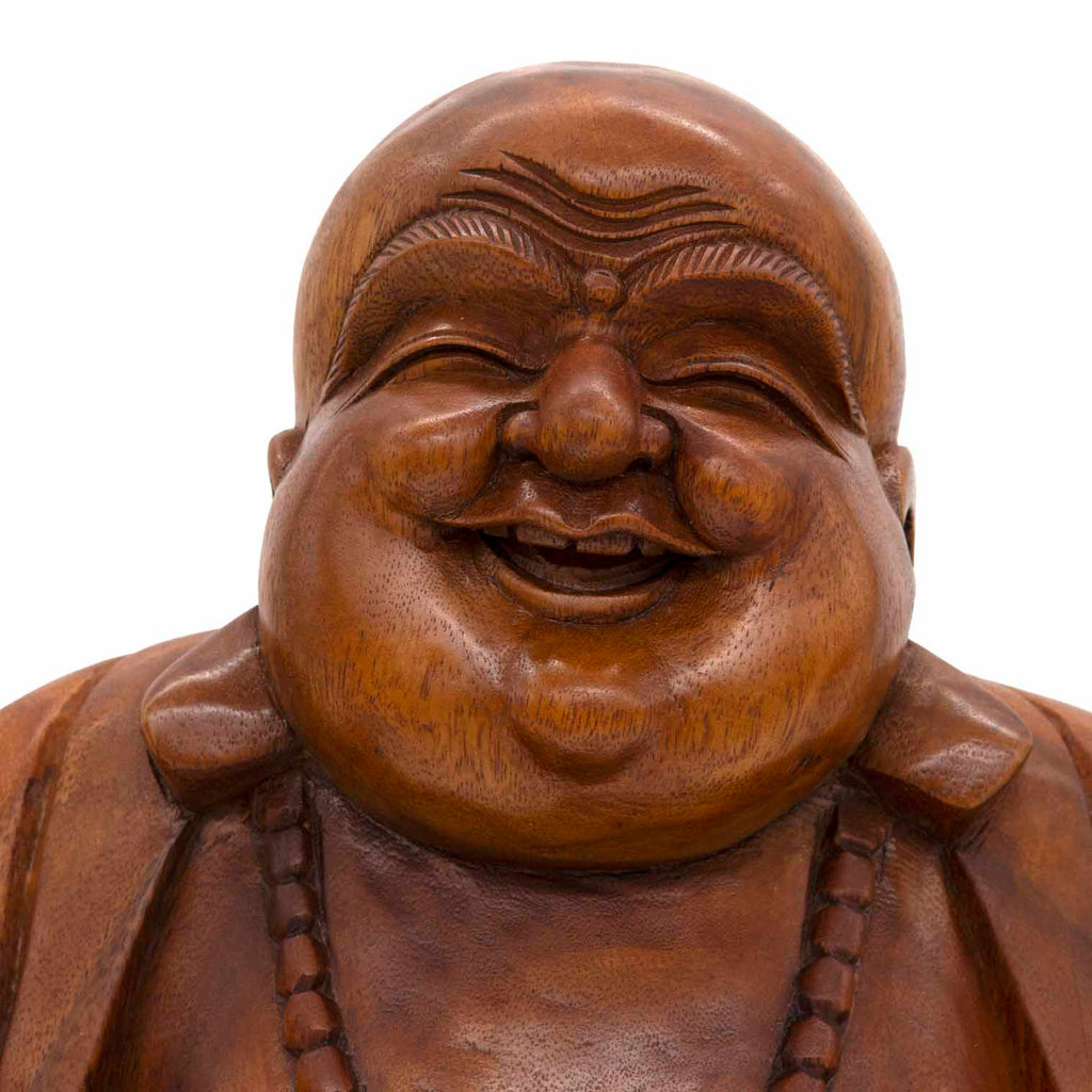 Laughing Buddha Woodcarving 40cm-Siesta Crafts
