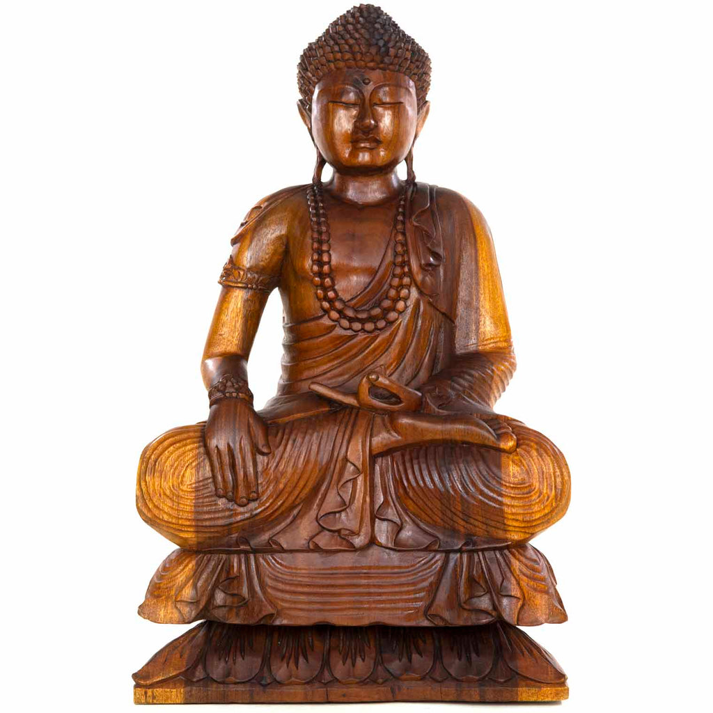 Carved Sitting Buddha 80cm-Siesta Crafts