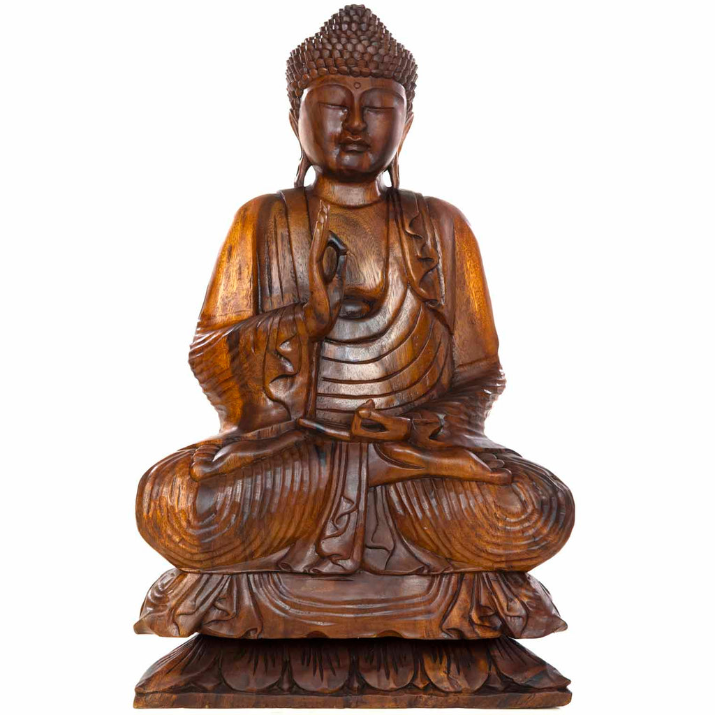 Carved Sitting Buddha 80cm-Siesta Crafts