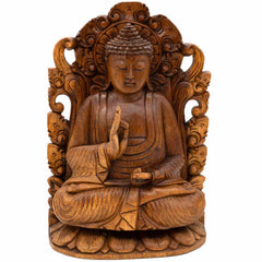 Buddha In Carved Doorway 40cm