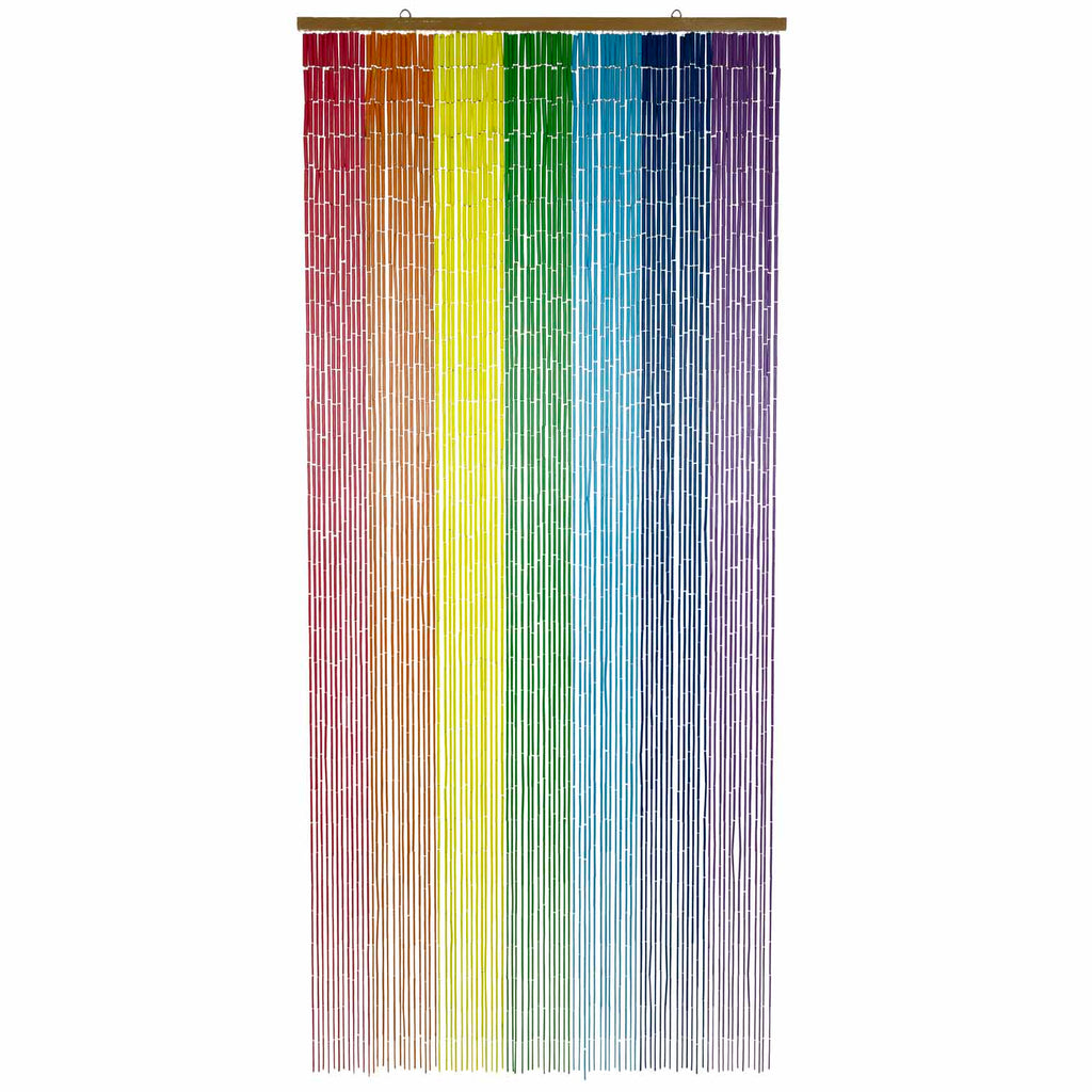 Bamboo Bead Curtain - Rainbow Stripes-Siesta Crafts