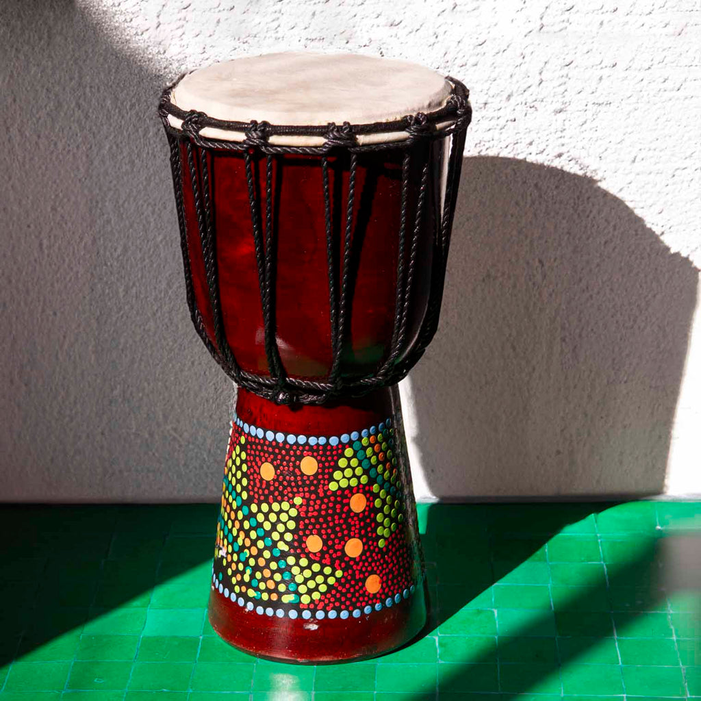 Small Painted Djembe Drum-Siesta Crafts
