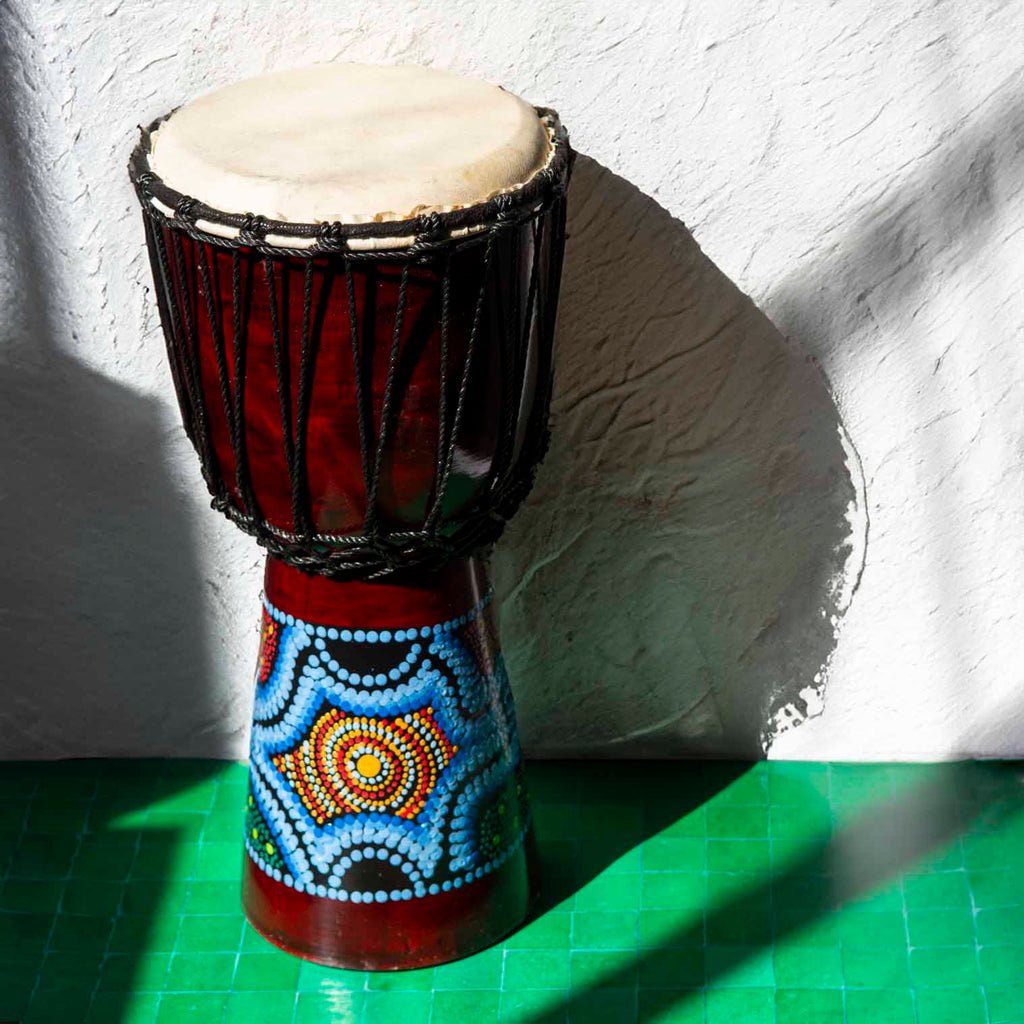 Medium Painted Djembe-Siesta Crafts