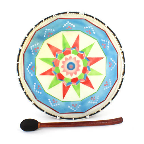 Large Painted Shamanic Drum-Siesta Crafts