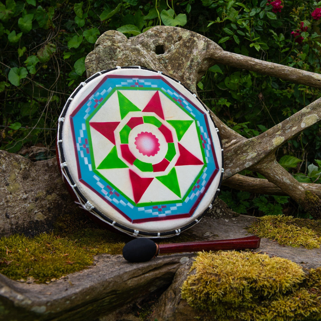 Large Painted Shamanic Drum-Siesta Crafts
