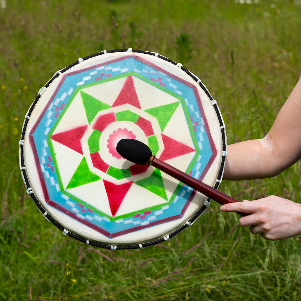 Large Painted Shamanic Drum-Siesta Crafts
