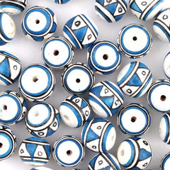 Blue Triangles Ball Bead-Siesta Crafts