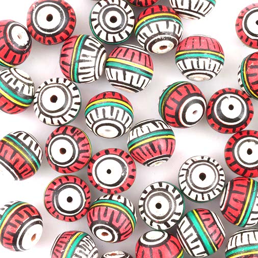 Red White Zig Zag Bead-Siesta Crafts