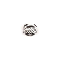 Black & White Crosshatch Ball Bead-Siesta Crafts
