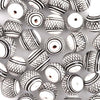 Black & White Crosshatch Ball Bead-Siesta Crafts