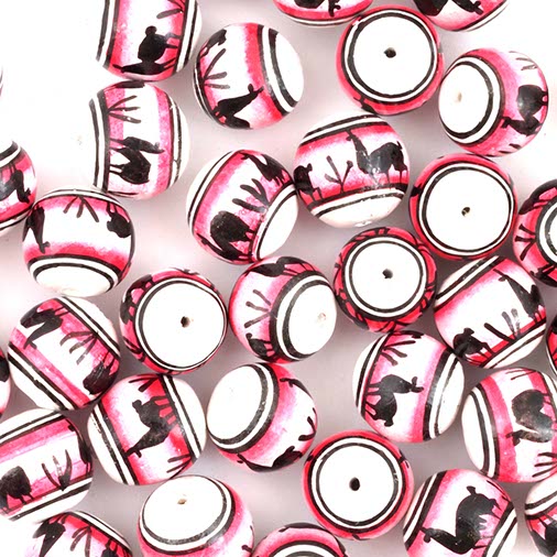 Pink Desert Scene Ball Bead-Siesta Crafts
