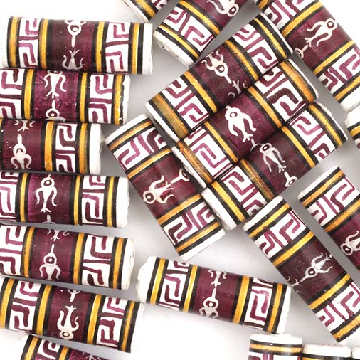 Banded Zig Zag Bird Barrel Bead-Siesta Crafts