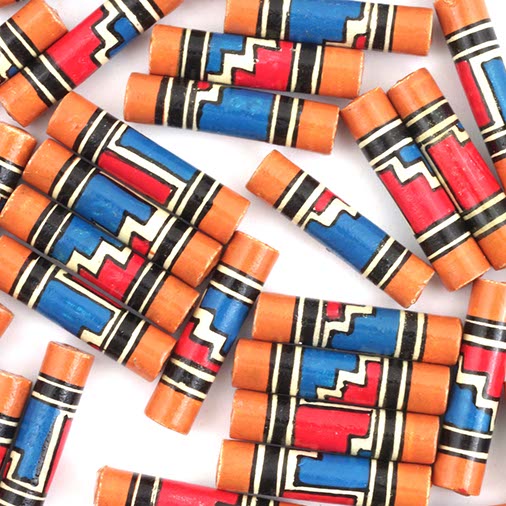 Step Pattern Thin Barrel Bead-Siesta Crafts