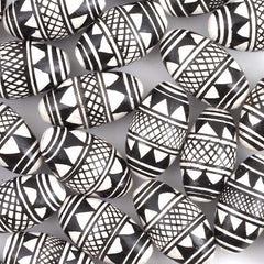 Black & White Oblong Bead-Siesta Crafts