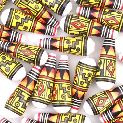 Inca Pattern Tear Drop Bead-Siesta Crafts