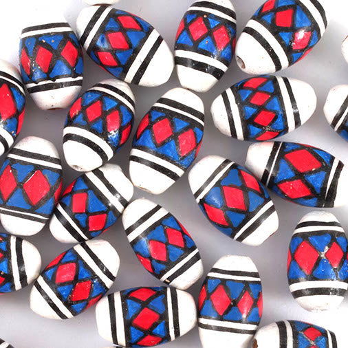 Red Diamonds Oblong Bead-Siesta Crafts