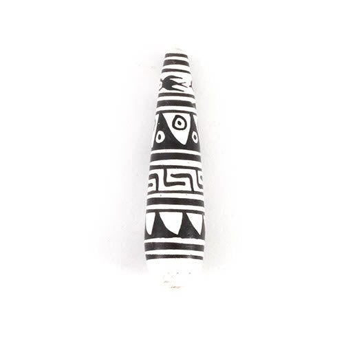 Black and White Pattern Tear Drop Bead-Siesta Crafts