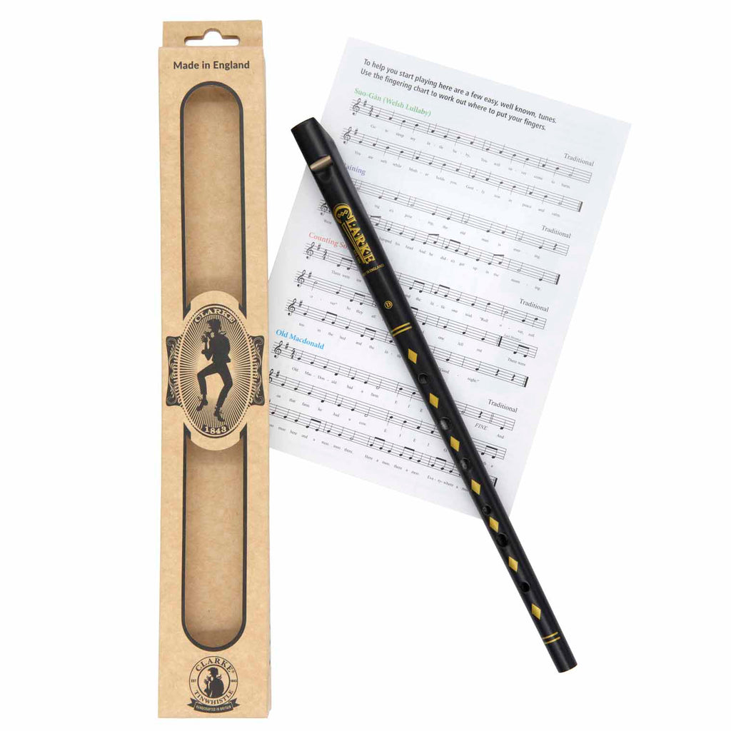 The Original Clarke Tinwhistle D - Black-Siesta Crafts