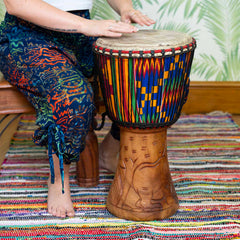 Large Fabric Covered Ghanaian Djembe (11" Head)