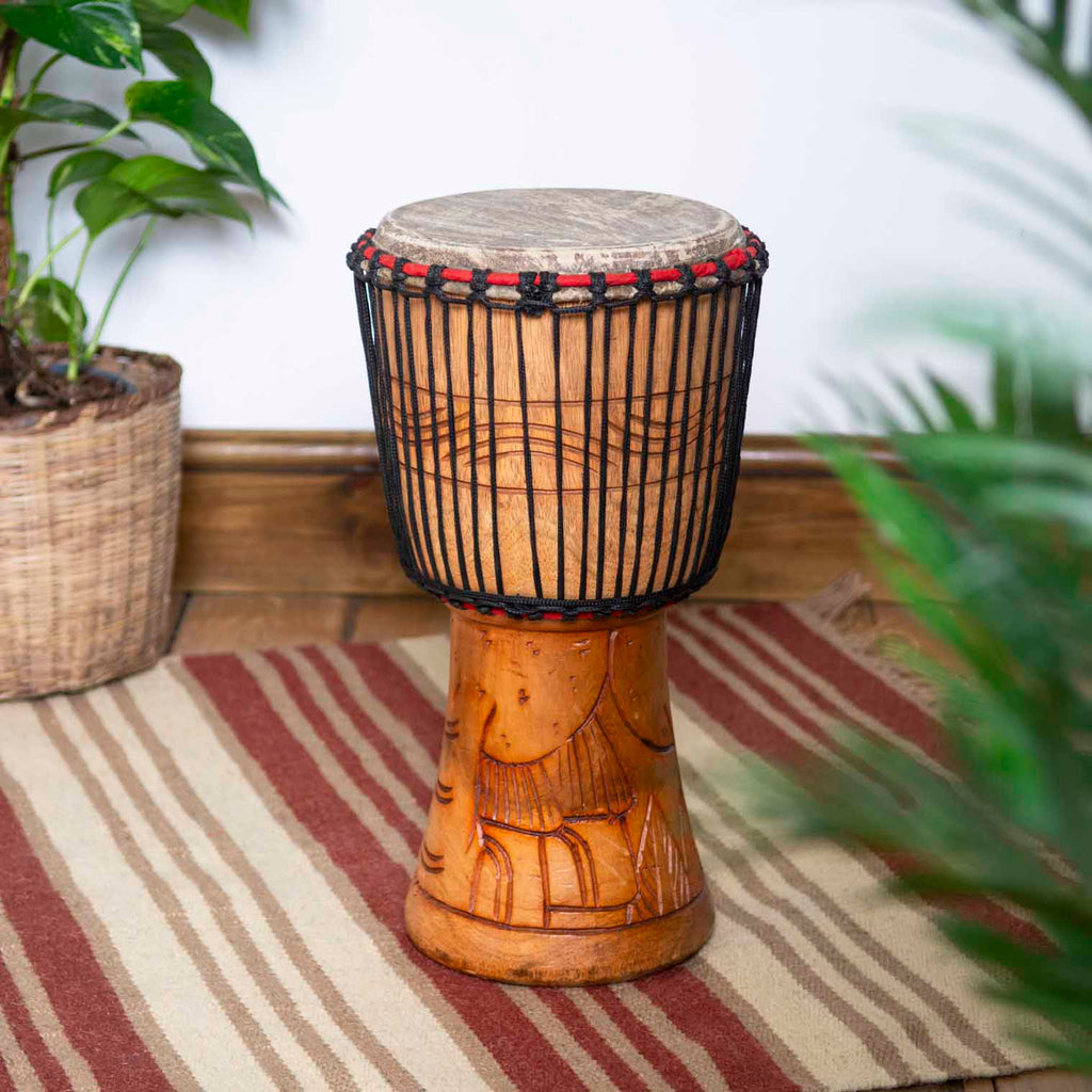 Medium Ghanaian Djembe (9" Head)-Siesta Crafts