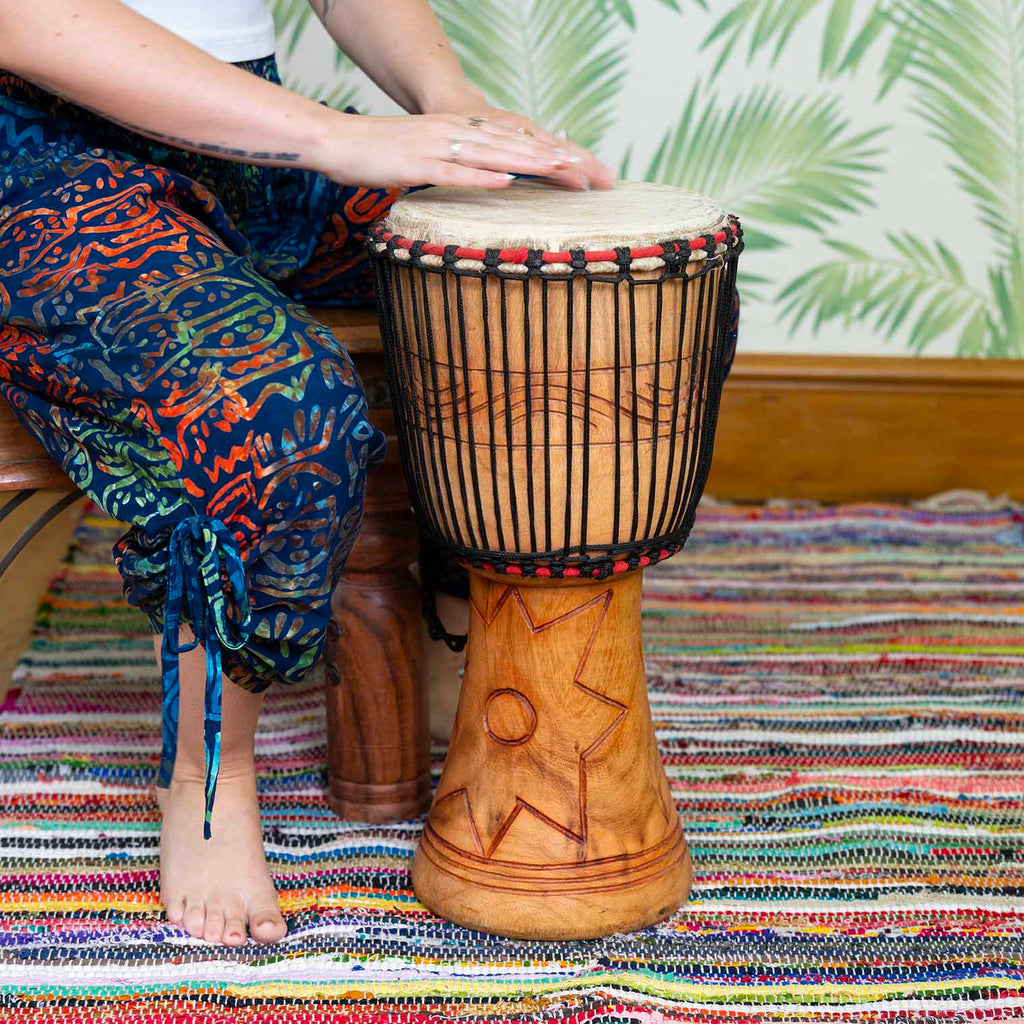 Medium Ghanaian Djembe Drum (9" Head)