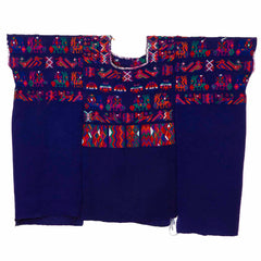 Antique Huipil - Purple with Embroidered Animals-Siesta Crafts