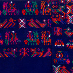 Antique Huipil - Purple with Embroidered Animals-Siesta Crafts