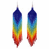 Long Tassel Glass Bead Earrings-Siesta Crafts