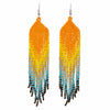 Long Tassel Glass Bead Earrings-Siesta Crafts