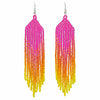 Long Tassel Glass Bead Earrings-Siesta Crafts