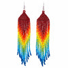 Long Tassel Glass Bead Earrings-Siesta Crafts