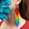 Long Tassel Glass Bead Earrings-Siesta Crafts