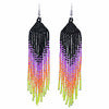 Long Tassel Glass Bead Earrings-Siesta Crafts