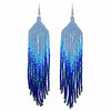 Long Tassel Glass Bead Earrings-Siesta Crafts