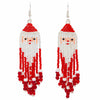 Glass Bead Santa Tassel Earrings Large-Siesta Crafts