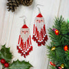 Glass Bead Santa Tassel Earrings Large-Siesta Crafts