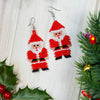 Glass Bead Santa Earrings Large-Siesta Crafts