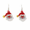 Glass Bead Santa Head Earrings Small-Siesta Crafts