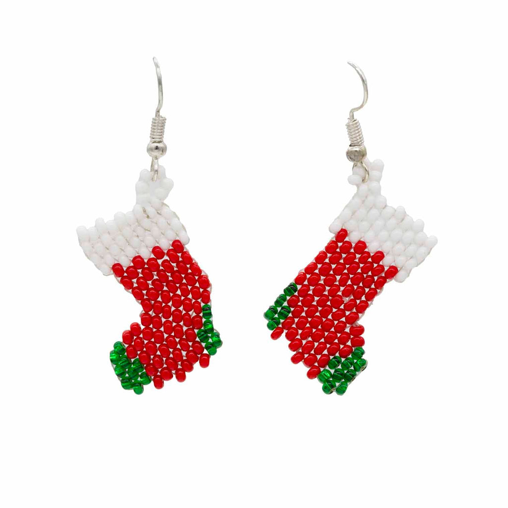 Glass Bead Stocking Earrings Small-Siesta Crafts
