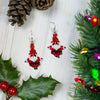 Glass Bead Santa Earrings Small-Siesta Crafts