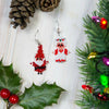 Glass Bead Mr and Mrs Claus Earrings Small-Siesta Crafts